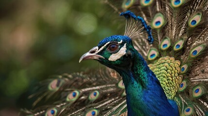 Obraz premium peacock with feathers generative ai