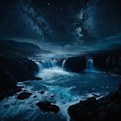 Fototapeta premium waterfall at night