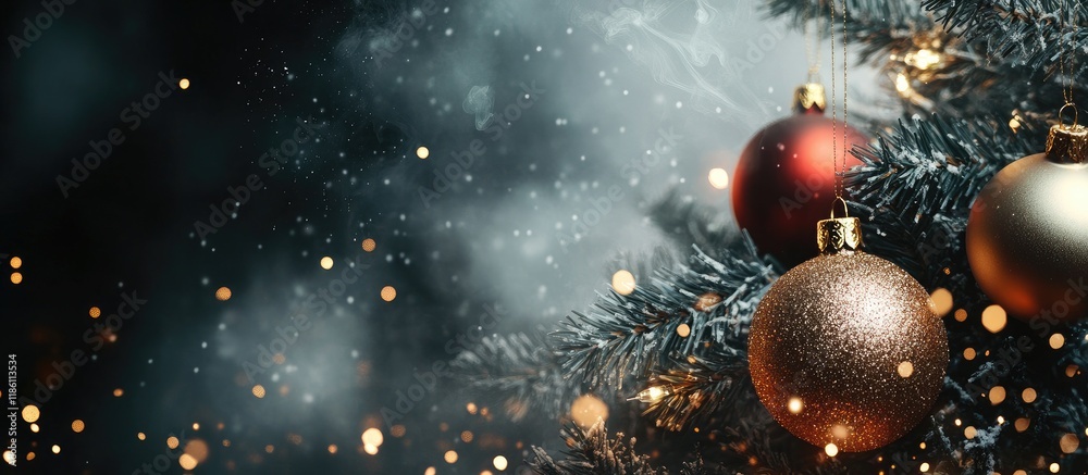 Fototapete christmas and new year background image featuring a smoke effect suitable for greeting cards banners