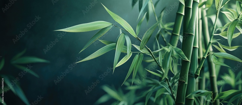Aufkleber young bamboo. with copy space image. place for adding text or design
