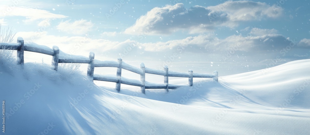 Poster barrier and snow. with copy space image. place for adding text or design