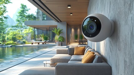 Smart Home Security Camera by Modern Poolside