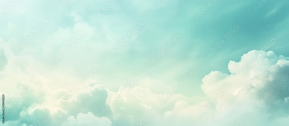 Leinwandbilder soft nature sky background texture beautiful light cyan sky among white clouds elegant wallpaper or 