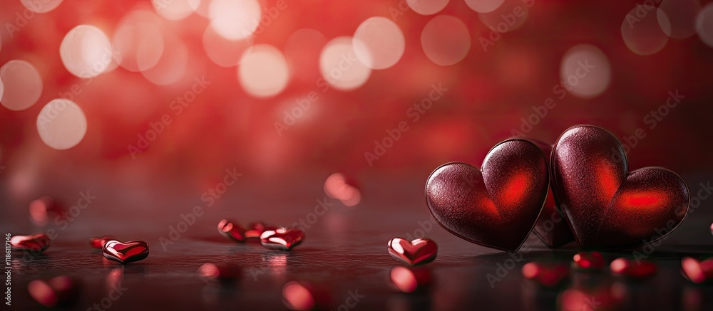 Fototapete concept of Valentine s Day featuring a heart background mock up. with copy space image. Place for adding text or design