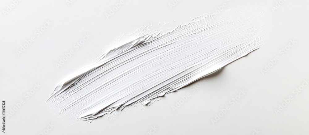 Poster white paint brush stroke on a white background top view. with copy space image. place for adding tex