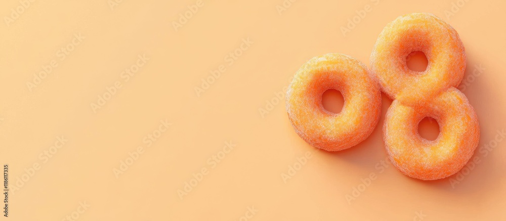 Leinwandbilder Halved carrot doughnut. with copy space image. Place for adding text or design