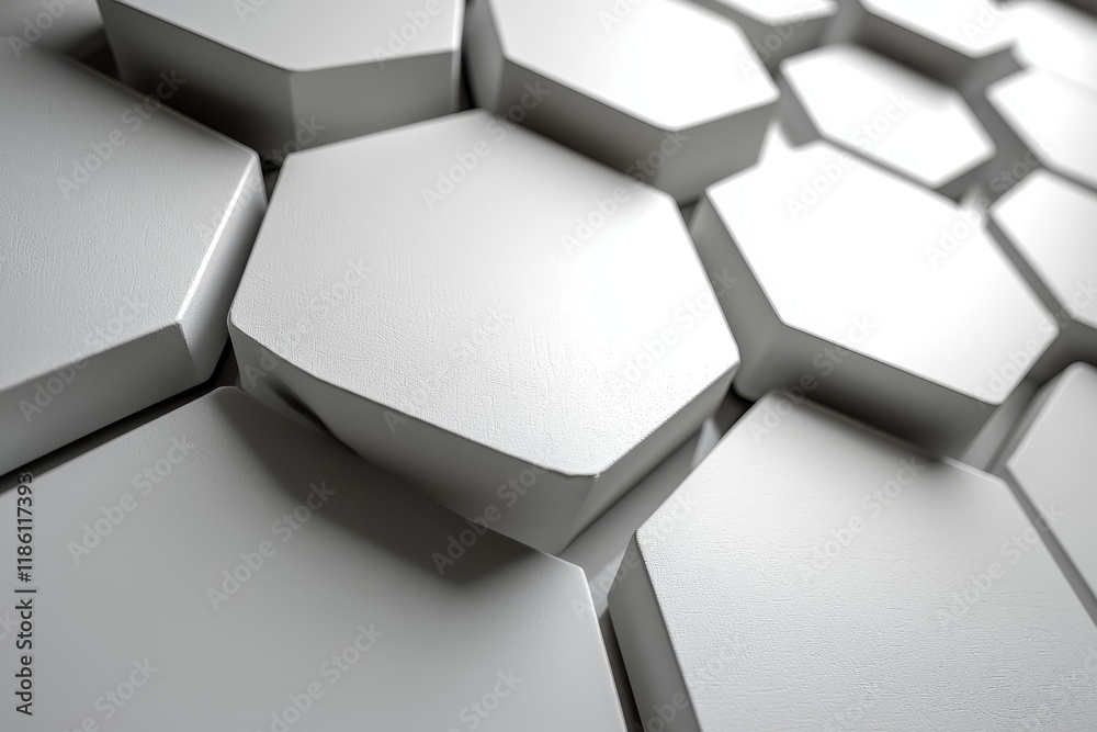 Poster abstract hexagon geometric surface loop 1a: a light, bright, and clean minimal hexagonal grid patter