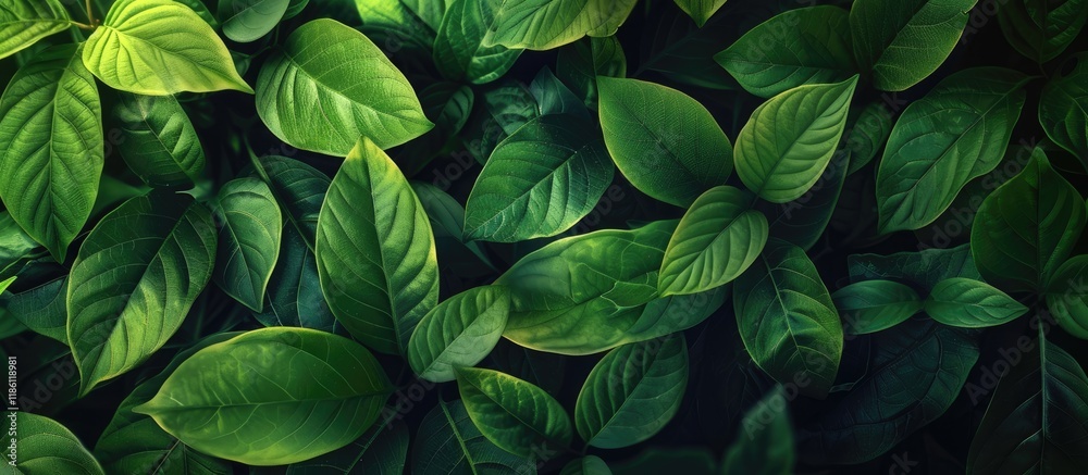 Fototapete Green nature background Close up of green leaf texture for a natural and fresh wallpaper theme. with copy space image. Place for adding text or design