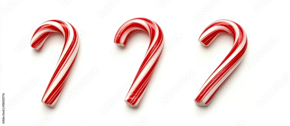 Aufkleber three candy canes set against a white backdrop candy cane background. with copy space image. place f