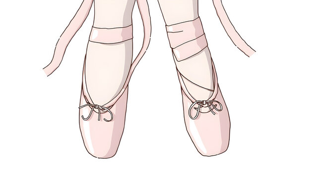 Pair of ballet shoes illustration. Generative AI