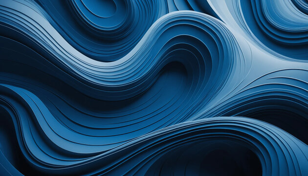 Composition abstraite de lignes organiques bleues fluides et dynamiques. Fond d'&eacute;cran.