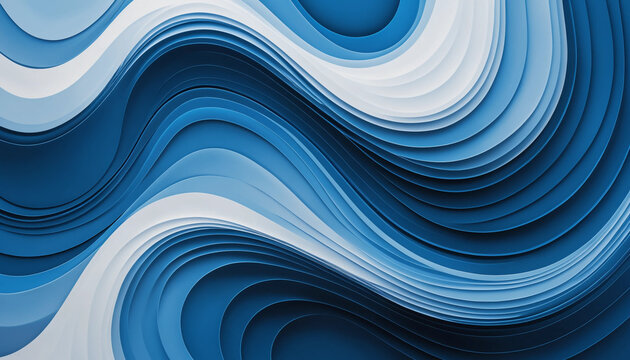 Composition abstraite de lignes organiques bleues fluides et dynamiques. Fond d'&eacute;cran.