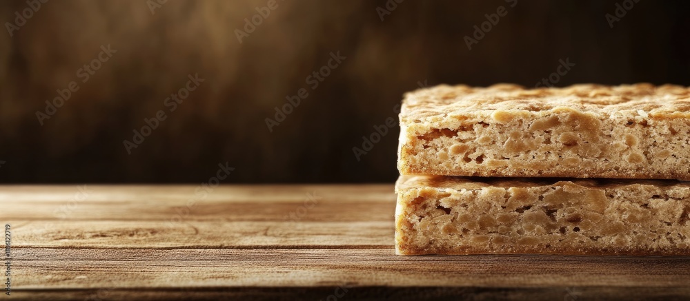 Poster Row of fermented soybean cake. with copy space image. Place for adding text or design
