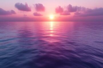 Obraz premium Pink sunset over calm ocean. (1)