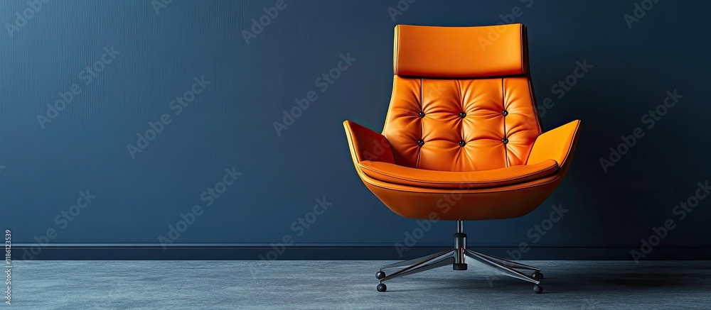 Poster A picture of a designer chair. with copy space image. Place for adding text or design