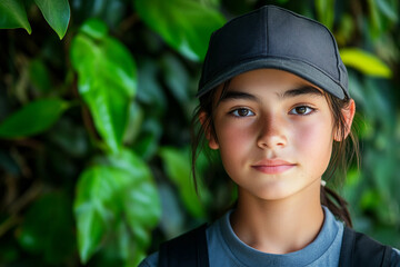 AI generated picture of a young person interacting at national park or zoo