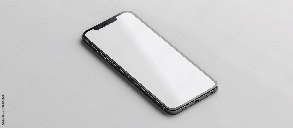 Leinwandbilder mockup of a smartphone mobile phone empty screen set against a white background complete depth of field clipping path. with copy space image. Place for adding text or design