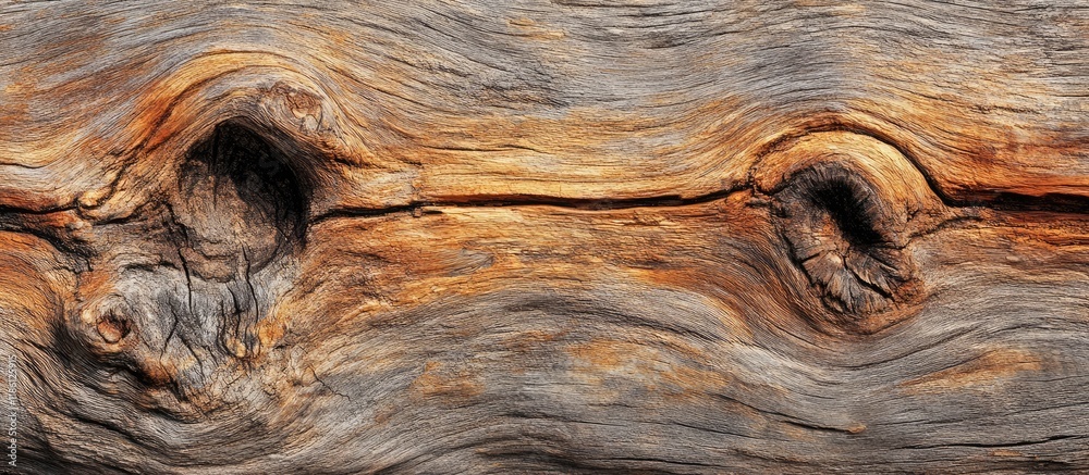Fototapete closeup view of an old wooden board surface for a background. with copy space image. place for addin