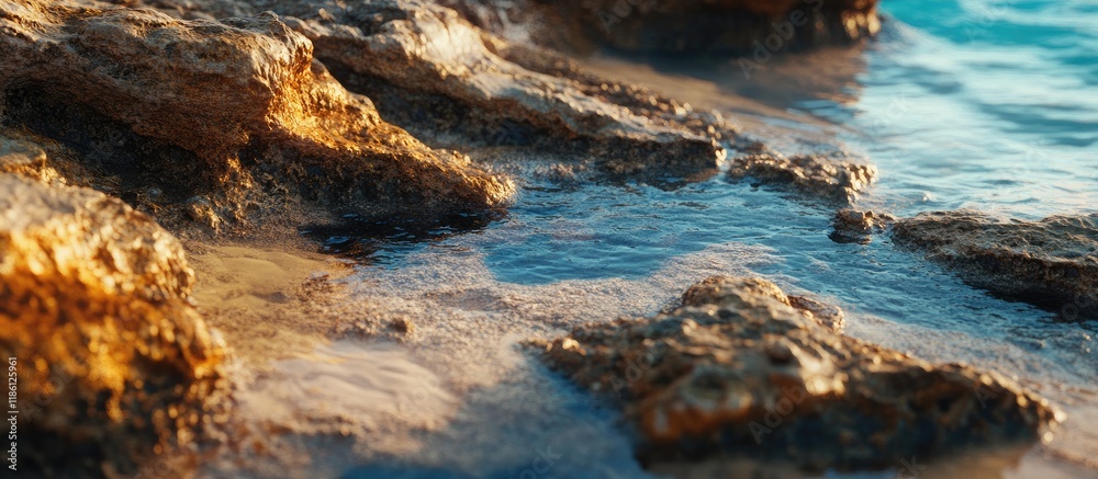 Aufkleber Picturesque ocean tide pools. with copy space image. Place for adding text or design