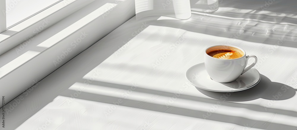 Aufkleber Image depicting a coffee break. with copy space image. Place for adding text or design