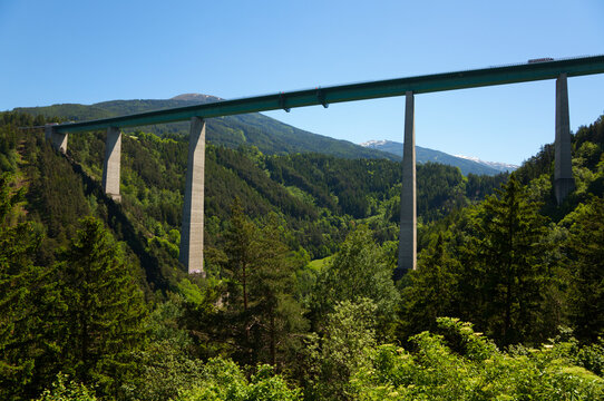 Bridge of the Brenner motorway E45 in Austria, the Europabr&uuml;cke