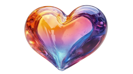 pink purple blue and  yellow heart shaped isolated on white background