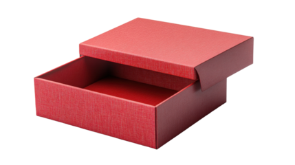 open red gift box isolated on white background