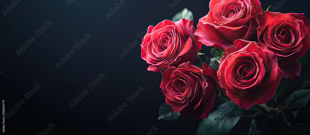 Fototapete bunch of roses. with copy space image. place for adding text or design