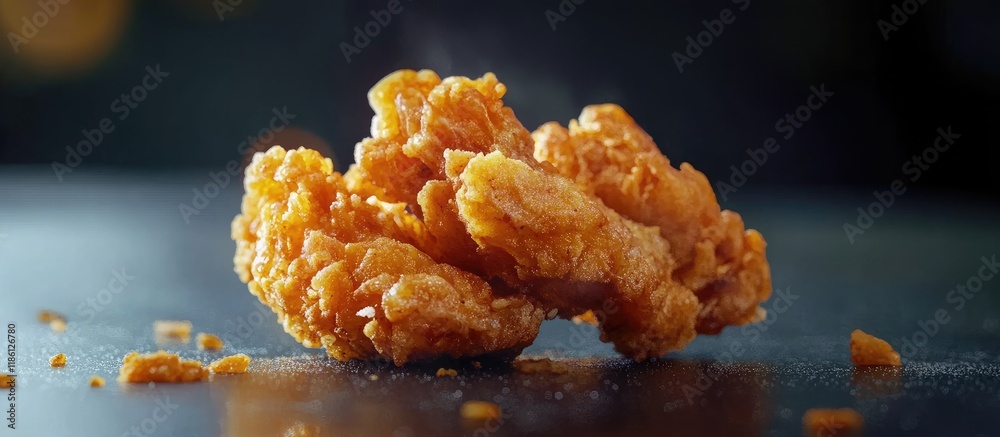 Fototapete fried oyster. with copy space image. place for adding text or design