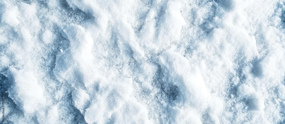 Fototapete High angle perspective of snow texture background. with copy space image. Place for adding text or design