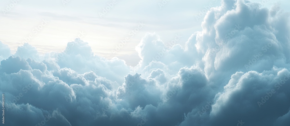 Leinwandbilder cloudscape of a gloomy sky featuring layers of blue and gray clouds. with copy space image. place fo