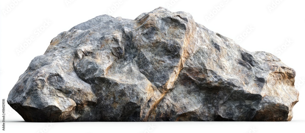 Fototapete Large rock isolated on white It includes a clipping path. with copy space image. Place for adding text or design