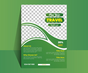 Creative and professional travel flyer design template 