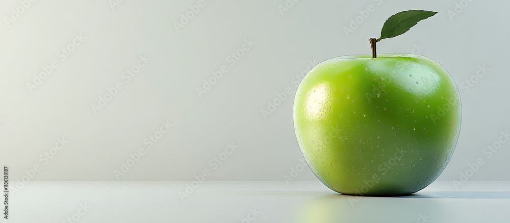 Aufkleber green apple and empty. with copy space image. Place for adding text or design