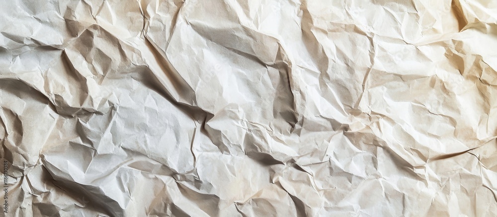 Fototapete Crumpled paper as a background The texture of used crumpled paper Full frame view of utilized paper. with copy space image. Place for adding text or design