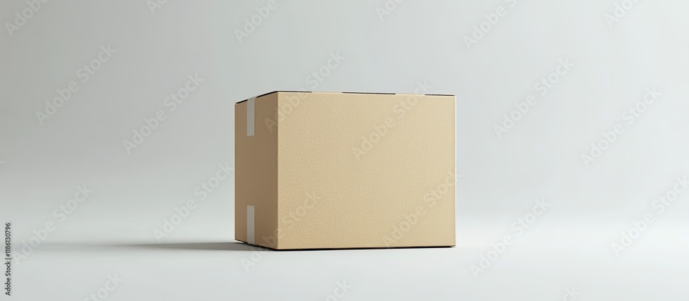 Fototapete cardboard box sealed on a white background. with copy space image. place for adding text or design