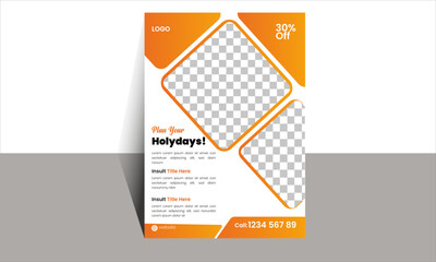 Creative and professional travel flyer design template 