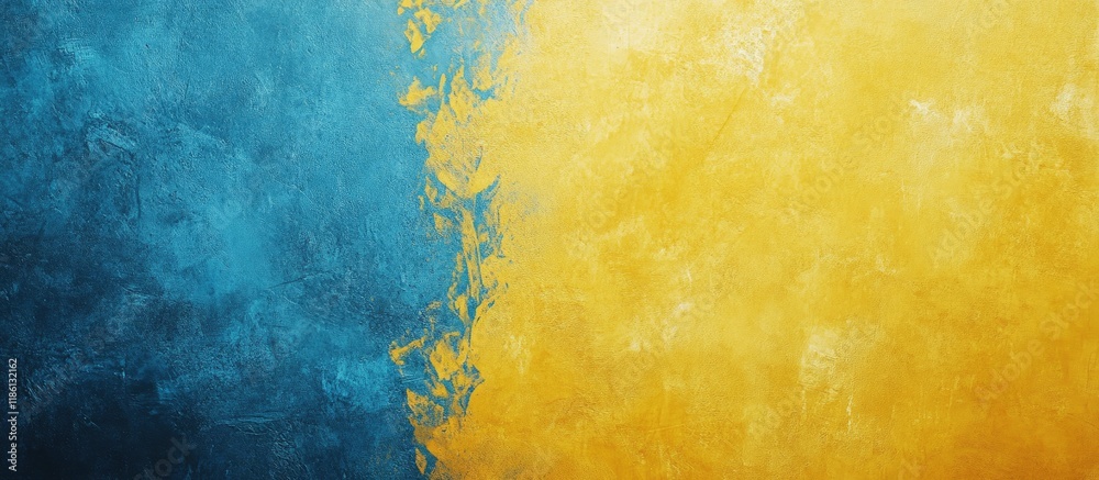 Aufkleber Textured abstract background in yellow and blue. with copy space image. Place for adding text or design