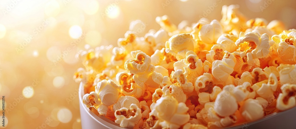 Aufkleber Popcorn inside the popcorn maker. with copy space image. Place for adding text or design