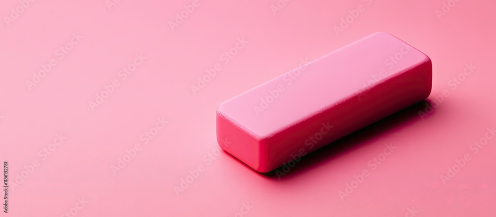 Poster pink eraser on a vibrant background. with copy space image. Place for adding text or design