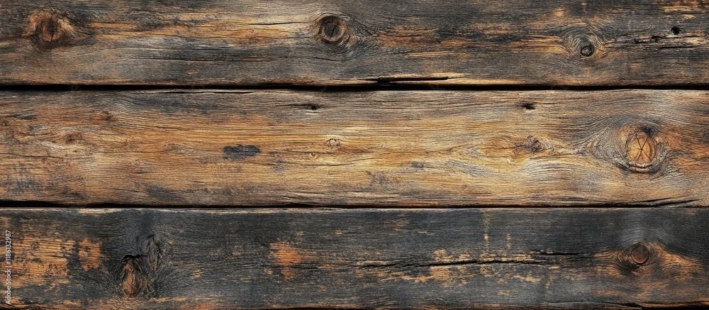 Fototapete aged weathered wood panels utilized as a background. with copy space image. place for adding text or