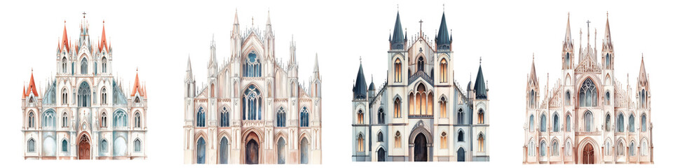 Fototapeta premium Majestic Gothic style Cathedral with Ornate Spires and Towers Against a Dramatic Sky A Stunning Architectural Masterpiece of the Middle Ages