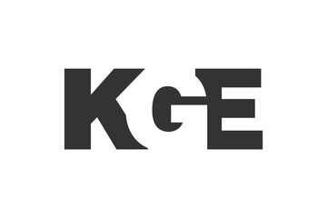 KGE logo design. Initial letter K G E bold font style for tech startups, consulting, corporate branding. Creative company name, headlines typography identity, trendy logotype.