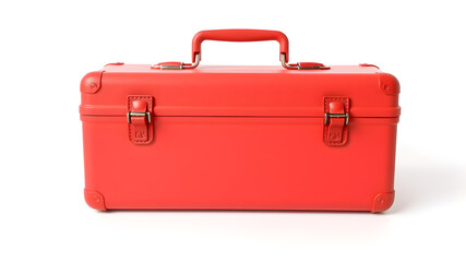red toolbox isolated on white background. Generative AI