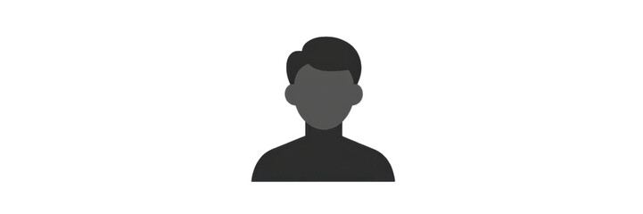 Minimalist user profile icon, sleek black outline, clean white background, modern design, ideal for digital interfaces, user-friendly aesthetics