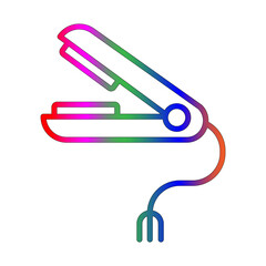 Hair straightener icon line gradient