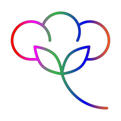 Cotton icon line gradient