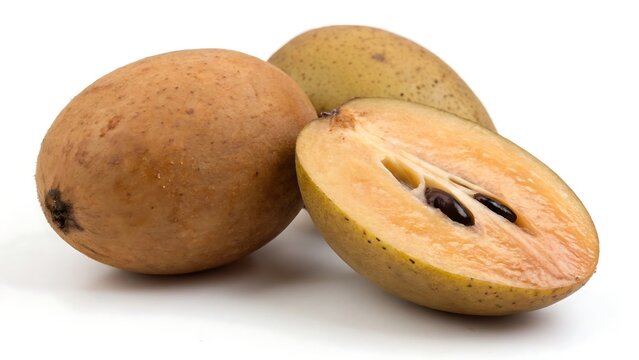 Fresh sapodilla isolated on a white background