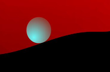 Abstract gradient background with geometric waves and circles, natural design, perfect for interior decor or elegant background.