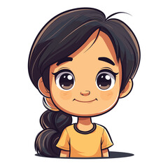 Obraz premium Cute little girl. Vector illustration in cartoon style